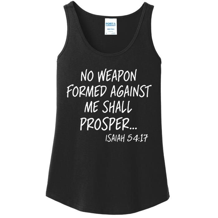 No Weapon Formed Against Me Shall Prosper Isaiah 5417 Ladies Essential Tank