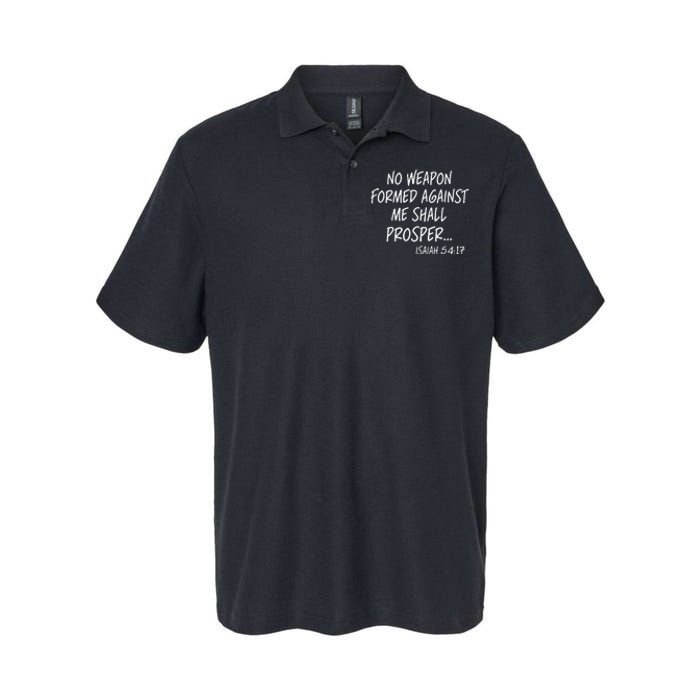 No Weapon Formed Against Me Shall Prosper Isaiah 5417 Softstyle Adult Sport Polo