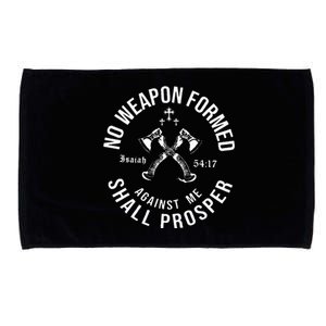 No Weapon Formed Against Me Shall Prosper Christian Microfiber Hand Towel