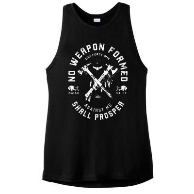 No Weapon Formed Shall Prosper Day Forty One Against Me Ladies PosiCharge Tri-Blend Wicking Tank