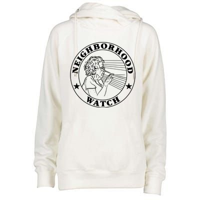 Neighborhood Watch Funny Womens Funnel Neck Pullover Hood