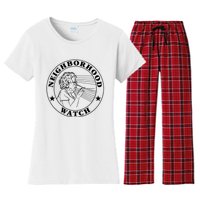 Neighborhood Watch Funny Women's Flannel Pajama Set