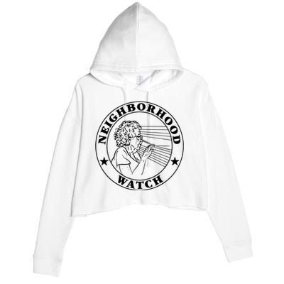 Neighborhood Watch Funny Crop Fleece Hoodie