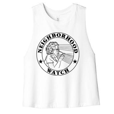 Neighborhood Watch Funny Women's Racerback Cropped Tank