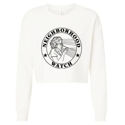 Neighborhood Watch Funny Cropped Pullover Crew