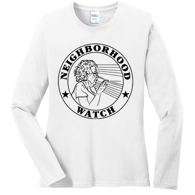 Neighborhood Watch Funny Ladies Long Sleeve Shirt