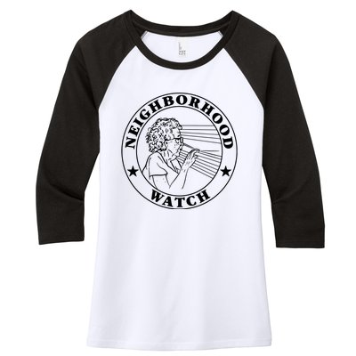 Neighborhood Watch Funny Women's Tri-Blend 3/4-Sleeve Raglan Shirt