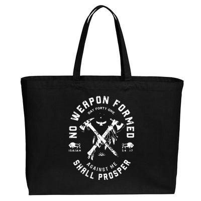 No Weapon Formed Shall Prosper Day Forty One Against Me Cotton Canvas Jumbo Tote