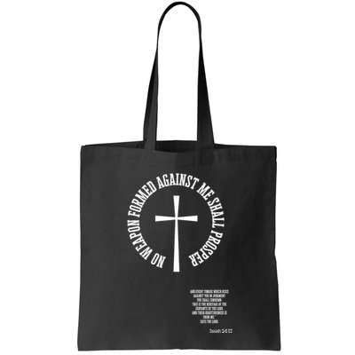 No Weapon Formed Against Me Shall Proser Jesus Is King Christian Bag