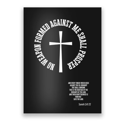 No Weapon Formed Against Me Shall Proser Jesus Is King Christian Poster