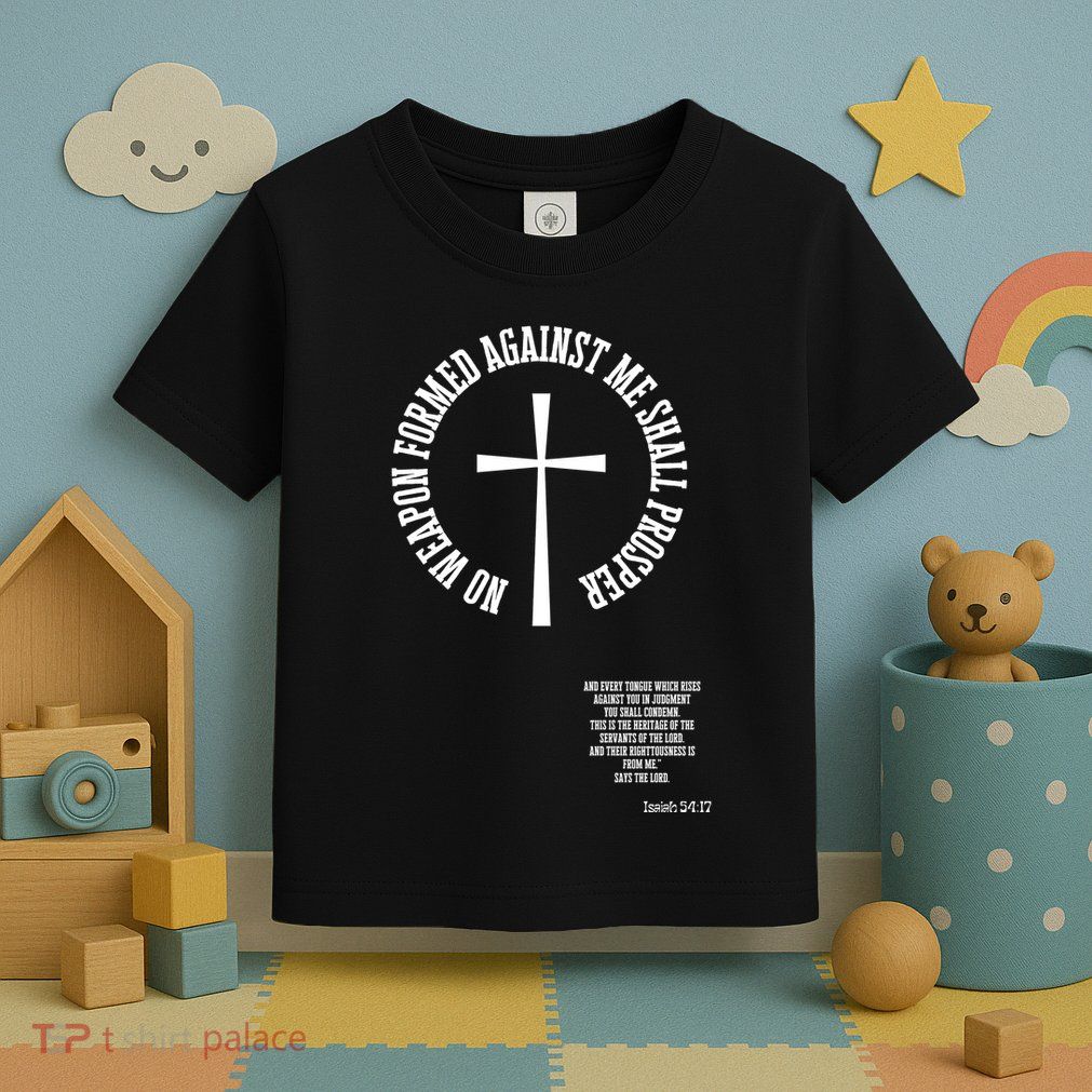 No Weapon Formed Against Me Shall Proser Jesus Is King Christian Toddler T-Shirt