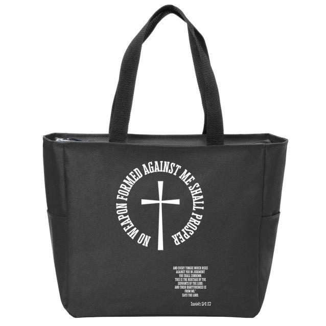 No Weapon Formed Against Me Shall Proser Jesus Is King Christian Zip Tote Bag