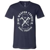 No Weapon Formed Shall Prosper Day Forty One Against Me V-Neck T-Shirt