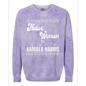 Native Women For Kamala Harris Colorblast Crewneck Sweatshirt