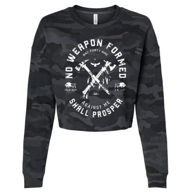 No Weapon Formed Shall Prosper Day Forty One Against Me Cropped Pullover Crew