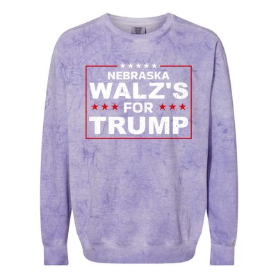 Nebraska WalzS For Trump Trump President 2024 Gift Colorblast Crewneck Sweatshirt