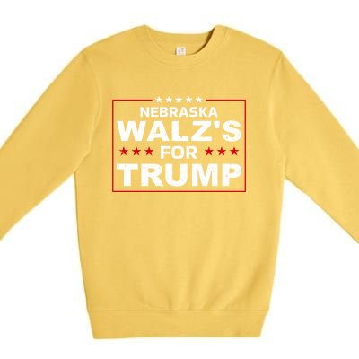 Nebraska WalzS For Trump Trump President 2024 Gift Premium Crewneck Sweatshirt