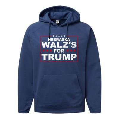 Nebraska WalzS For Trump Trump President 2024 Gift Performance Fleece Hoodie