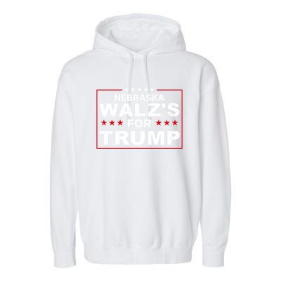 Nebraska WalzS For Trump Trump President 2024 Gift Garment-Dyed Fleece Hoodie