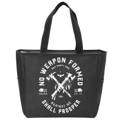 No Weapon Formed Shall Prosper Day Forty One Against Me Zip Tote Bag