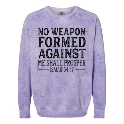 No Weapon Formed Against Me Shall Prosper Religious Colorblast Crewneck Sweatshirt