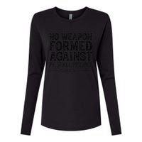 No Weapon Formed Against Me Shall Prosper Religious Womens Cotton Relaxed Long Sleeve T-Shirt