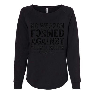 No Weapon Formed Against Me Shall Prosper Religious Womens California Wash Sweatshirt