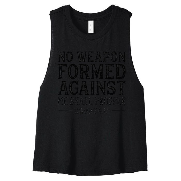 No Weapon Formed Against Me Shall Prosper Religious Women's Racerback Cropped Tank