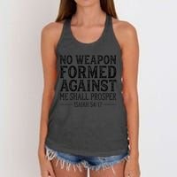 No Weapon Formed Against Me Shall Prosper Religious Women's Knotted Racerback Tank