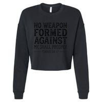 No Weapon Formed Against Me Shall Prosper Religious Cropped Pullover Crew