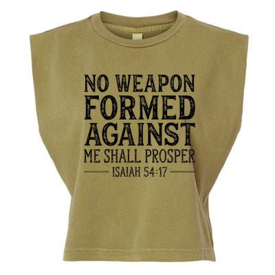 No Weapon Formed Against Me Shall Prosper Religious Garment-Dyed Women's Muscle Tee