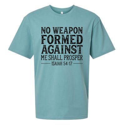 No Weapon Formed Against Me Shall Prosper Religious Sueded Cloud Jersey T-Shirt