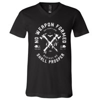 No Weapon Formed Shall Prosper Day Forty One Against Me V-Neck T-Shirt