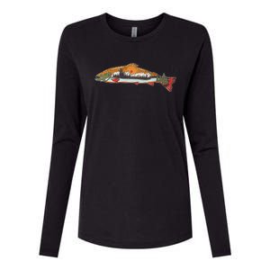 Nature Wilderness Fishing Fan Womens Cotton Relaxed Long Sleeve T-Shirt