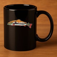 Nature Wilderness Fishing Fan 11oz C Handle Ceramic Mug