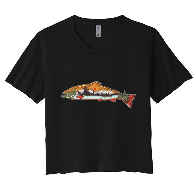 Nature Wilderness Fishing Fan Crop Top