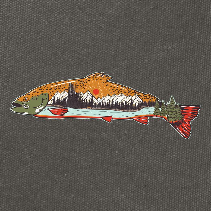 Nature Wilderness Fishing Fan Cotton Canvas Backpack