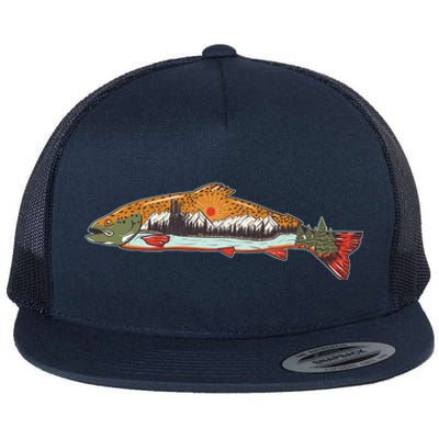 Nature Wilderness Fishing Fan Flat Bill Trucker Hat