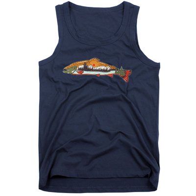 Nature Wilderness Fishing Fan Tank Top