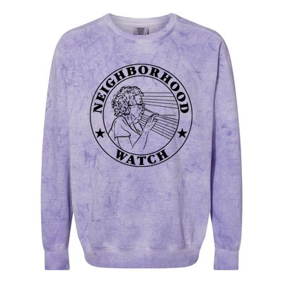 Neighborhood Watch Funny Colorblast Crewneck Sweatshirt