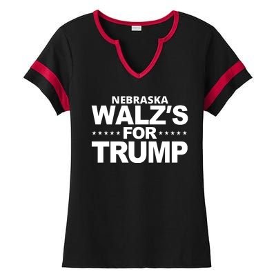 Nebraska Walzs For Trump Political Ladies Halftime Notch Neck Tee