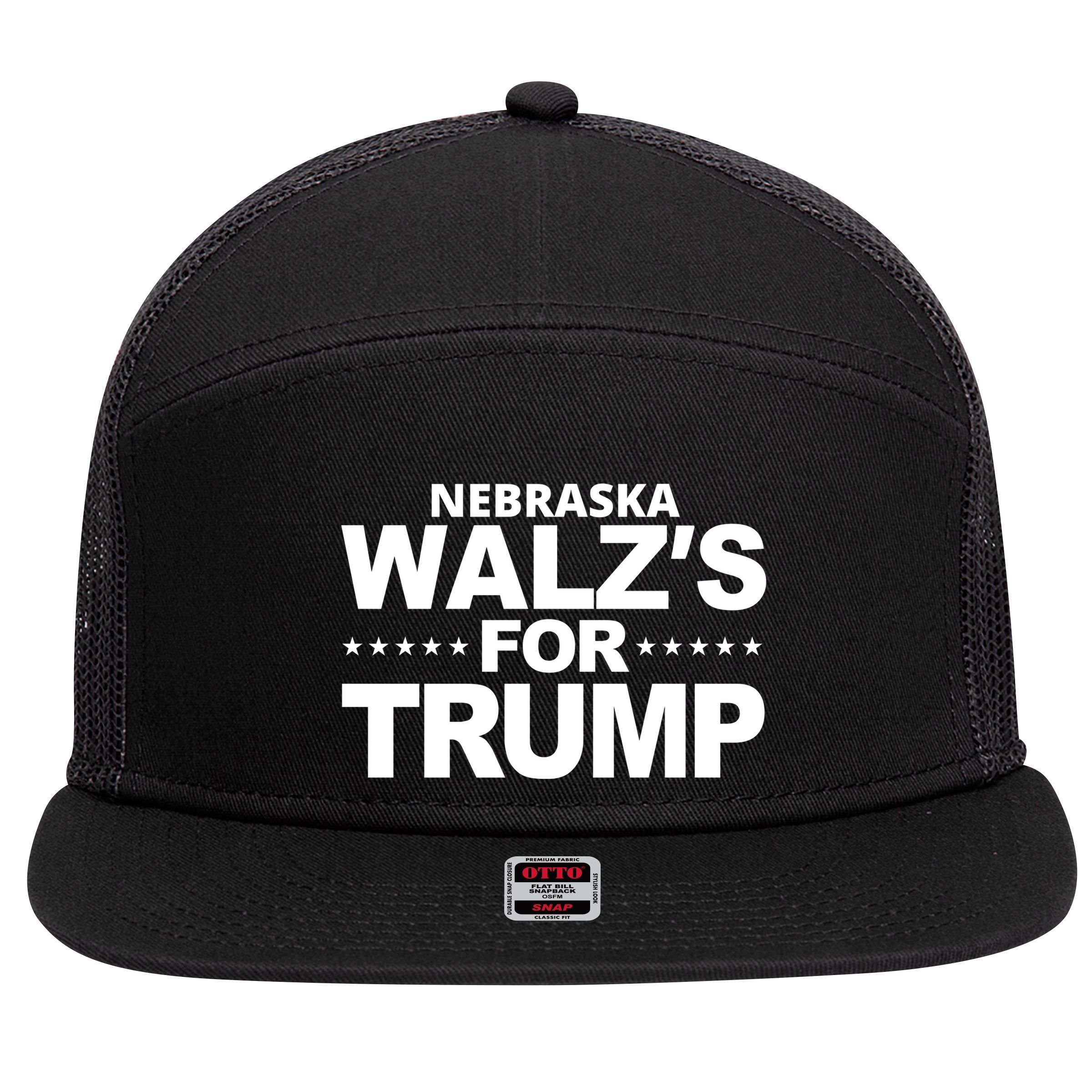 Nebraska Walzs For Trump Political 7 Panel Mesh Trucker Snapback Hat