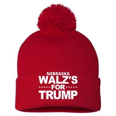 Nebraska Walzs For Trump Political Pom Pom 12in Knit Beanie