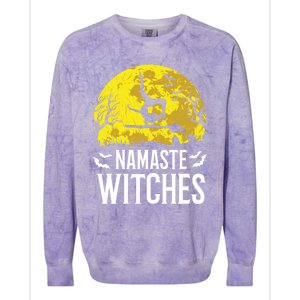 Namaste Witches Gift Funny Yoga Halloween Costume Gift Colorblast Crewneck Sweatshirt