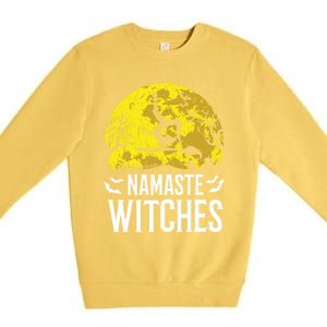 Namaste Witches Gift Funny Yoga Halloween Costume Gift Premium Crewneck Sweatshirt