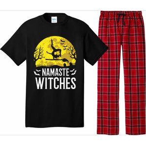 Namaste Witches Gift Funny Yoga Halloween Costume Gift Pajama Set