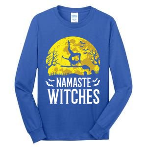 Namaste Witches Gift Funny Yoga Halloween Costume Gift Tall Long Sleeve T-Shirt