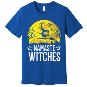 Namaste Witches Gift Funny Yoga Halloween Costume Gift Premium T-Shirt