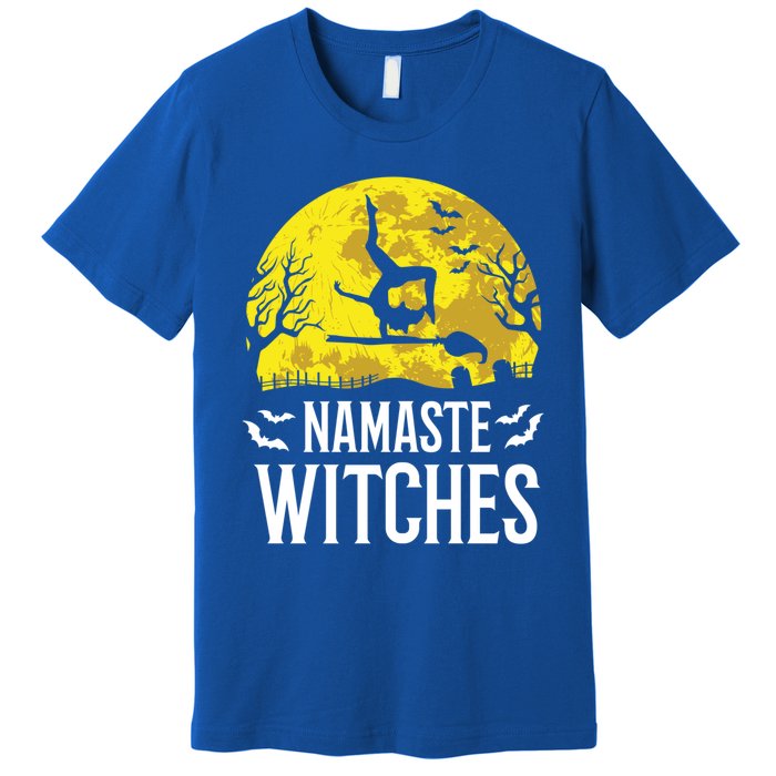 Namaste Witches Gift Funny Yoga Halloween Costume Gift Premium T-Shirt