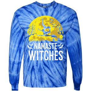 Namaste Witches Gift Funny Yoga Halloween Costume Gift Tie-Dye Long Sleeve Shirt